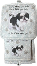 Load image into Gallery viewer, Oven Mitt Set Shih Tzu -Black - Brown