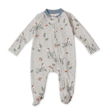 Load image into Gallery viewer, Zebra Zipper Footie Romper 3-6, 6-12mo