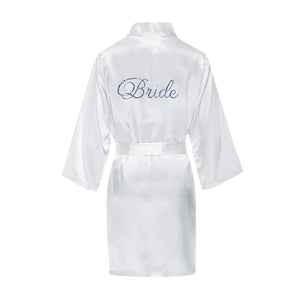 White Bride Robe Rhinestone