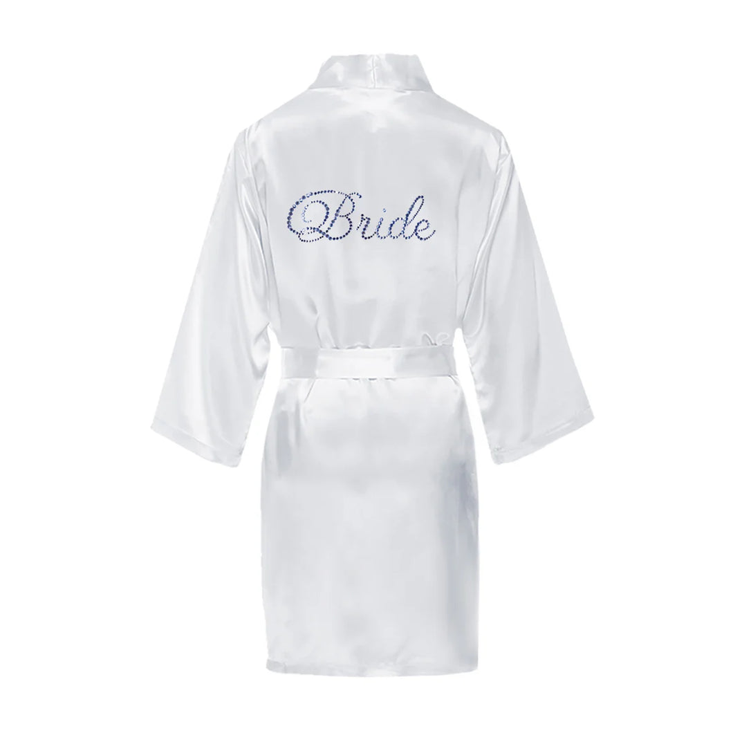 White Bride Robe Rhinestone
