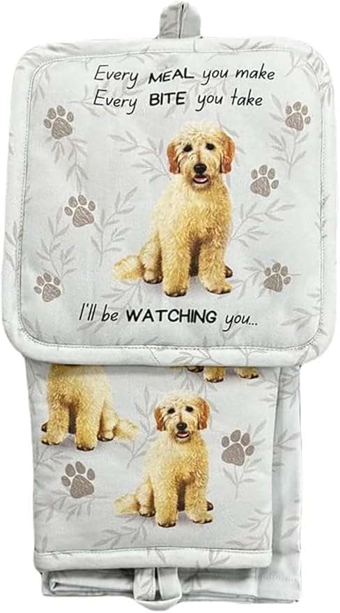Oven Mitt Set Goldendoodle 3 Piece Kitchen Set