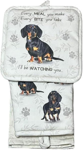 Oven Mitt Set Dachshund 3 Piece Kitchen Set