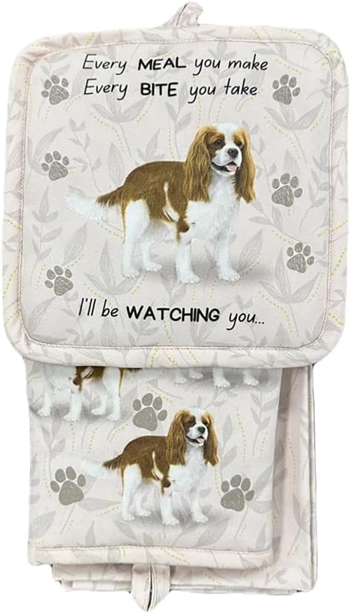Oven Mitt Set King Charles 3 Piece Kitchen Set