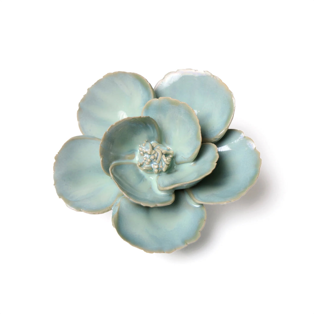 Ceramic Flower Teal Lotus