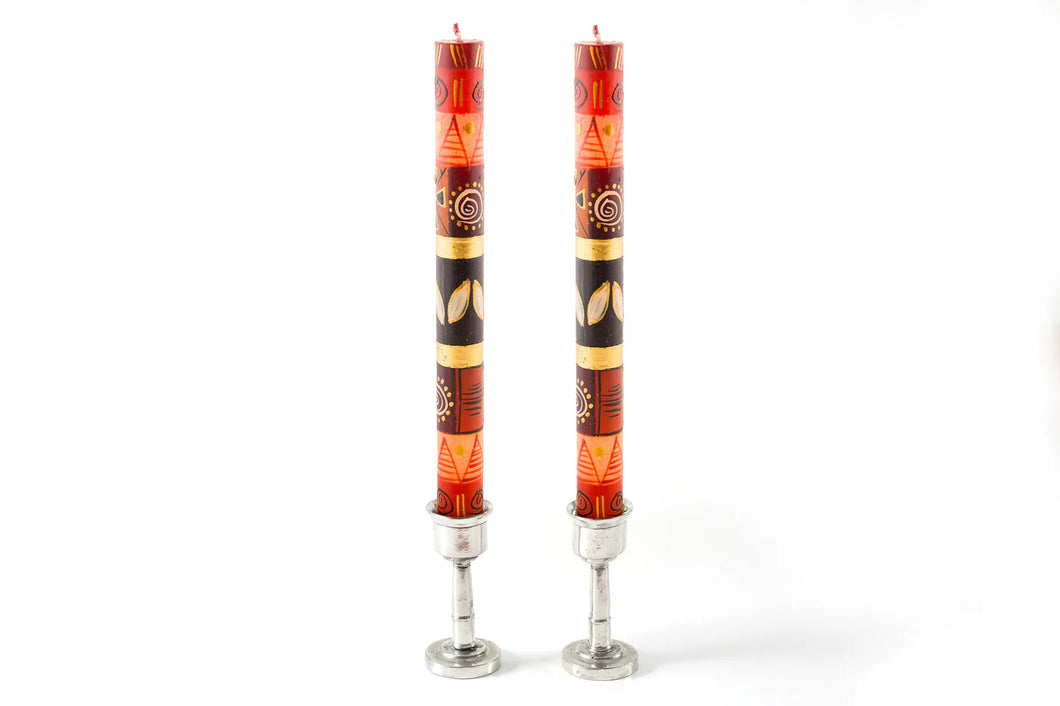 Taper Candles Pair Gold Safari