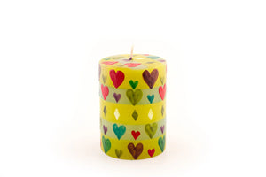 Pillar Candle 3x4 Hearts