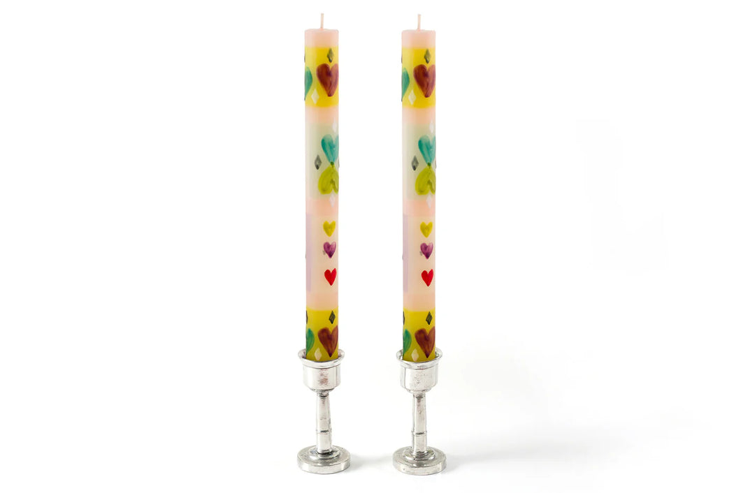 Taper Candles Pair Hearts