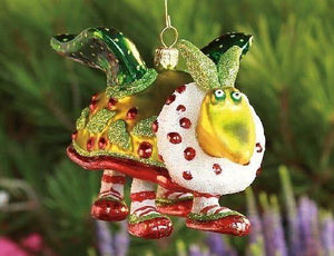 Patience Brewster "Turtle Dove Glass Orna" Christmas Ornament