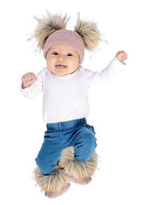 Baby Pom Beanie Boot Set