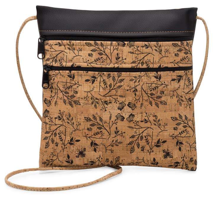 Floral Cross Body Bag Double Zipper