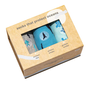 Kids Box Set Socks That Protect the Oceans - 7-10yrs