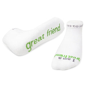 Socks-I A Great Friend - White