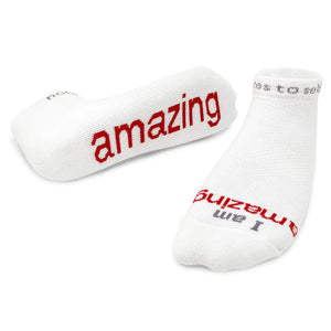 I Am Amazing Socks -White