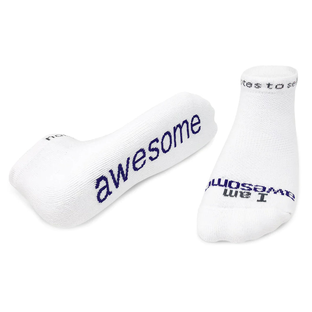 I Am Awesome Socks - White