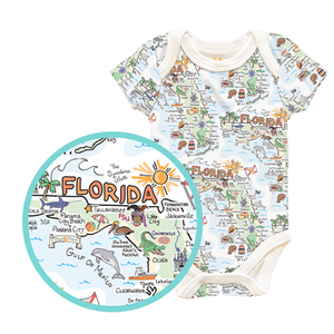 Florida Map Baby One-Piece- Pima